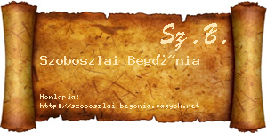 Szoboszlai Begónia névjegykártya